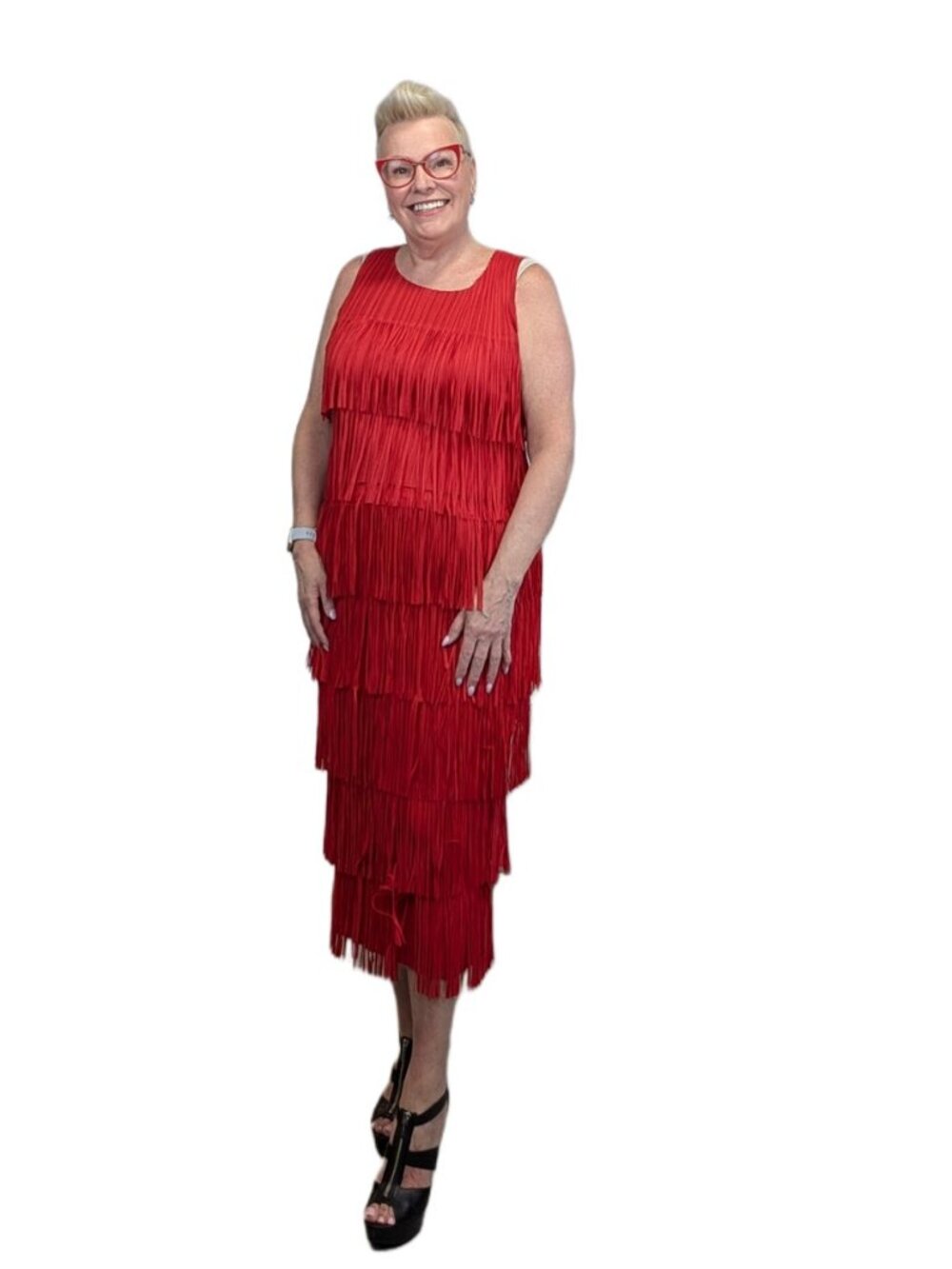 Kate Hewko Red Fringe outfit (2 PIECE)